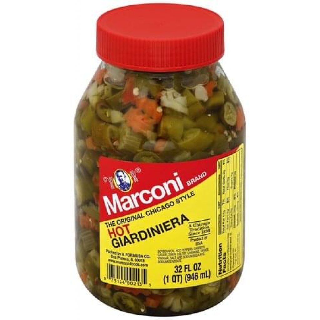 Hot Giardiniera Mixed Peppers - Flavorful Condiment, 32 oz