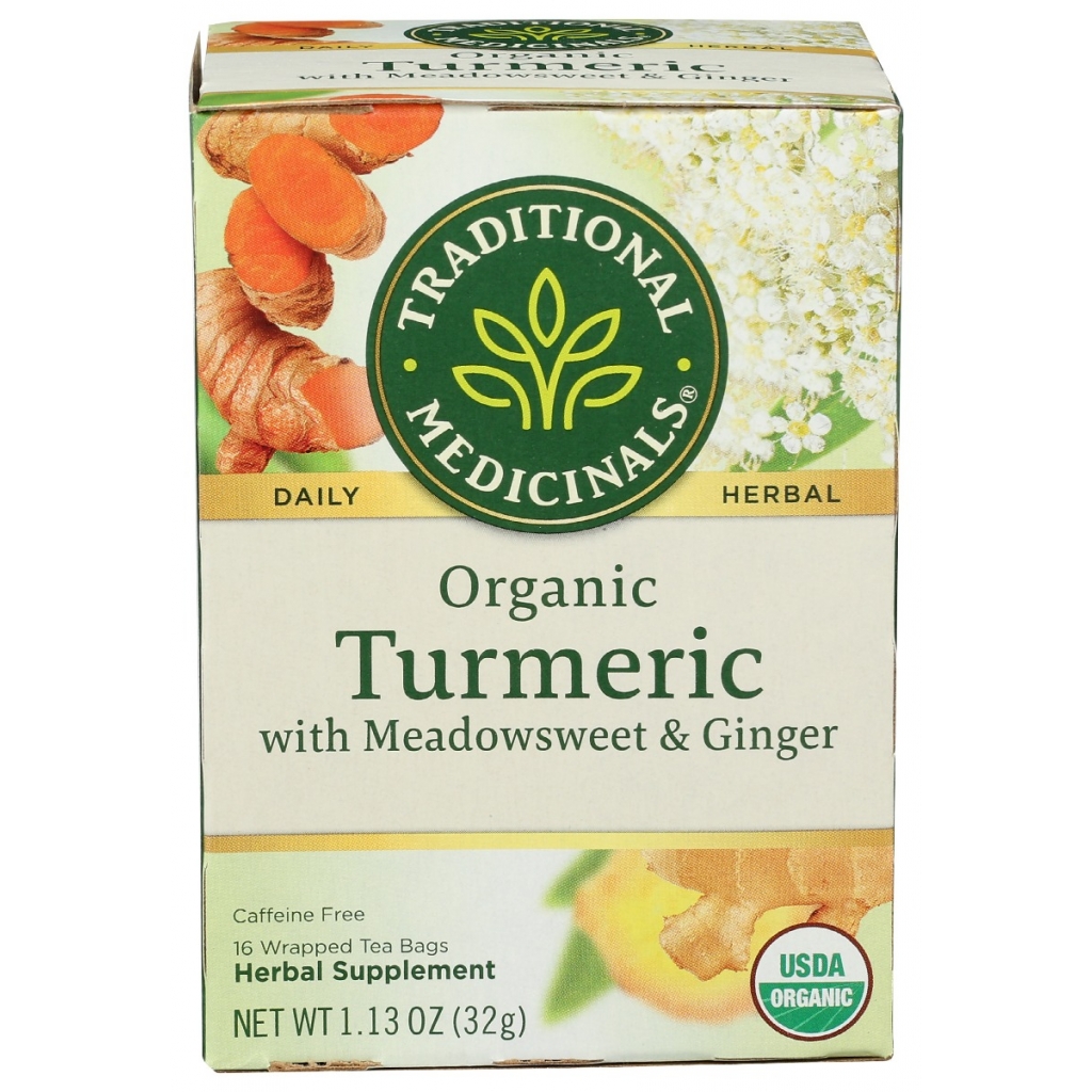 Organic Turmeric, Meadowsweet, and Ginger Herbal Tea - 16 Bags