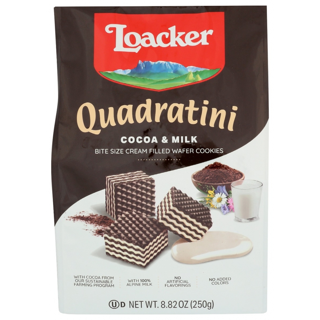 Delicious Quadratini Cocoa and Milk Wafers - 8.82 oz