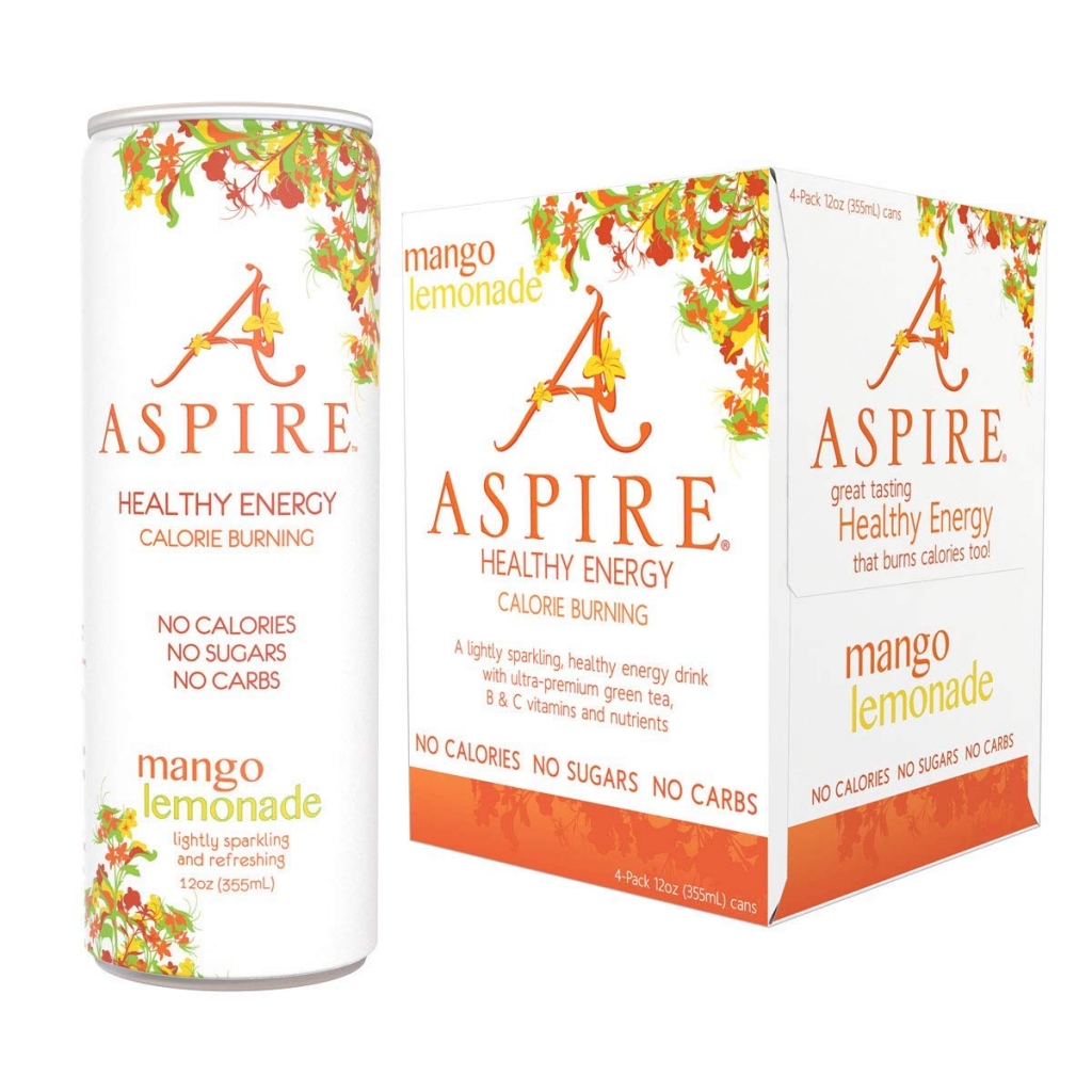 ASPIRE Energy Mango Lemonade - 4 Pack, 48 fl oz