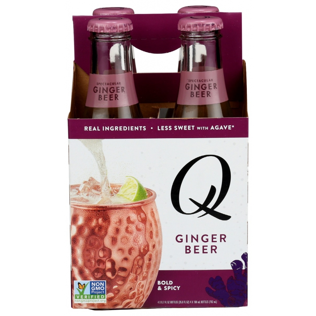 Q Organic Ginger Beer - 4 Pack, 26.8 fl oz