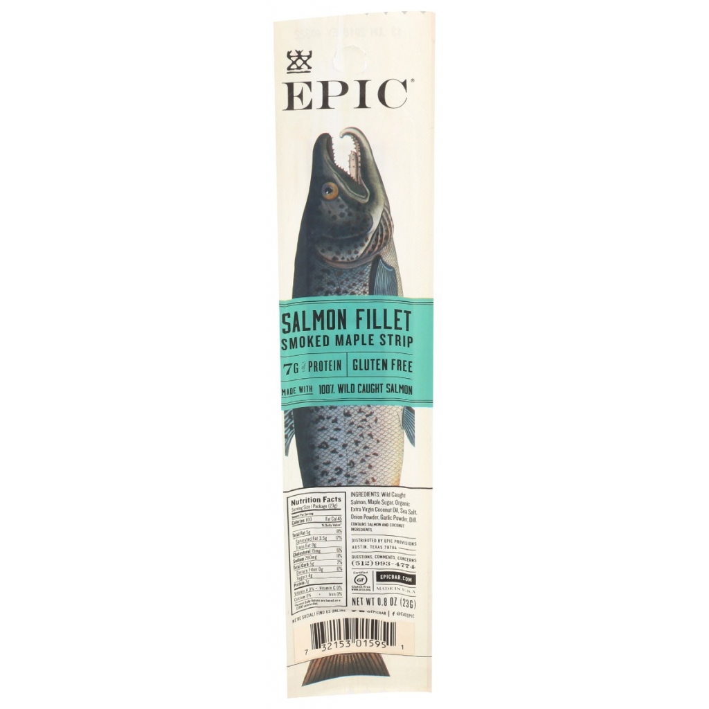 Smoked Maple Salmon Fillet Snack Strip - 0.8 Oz.