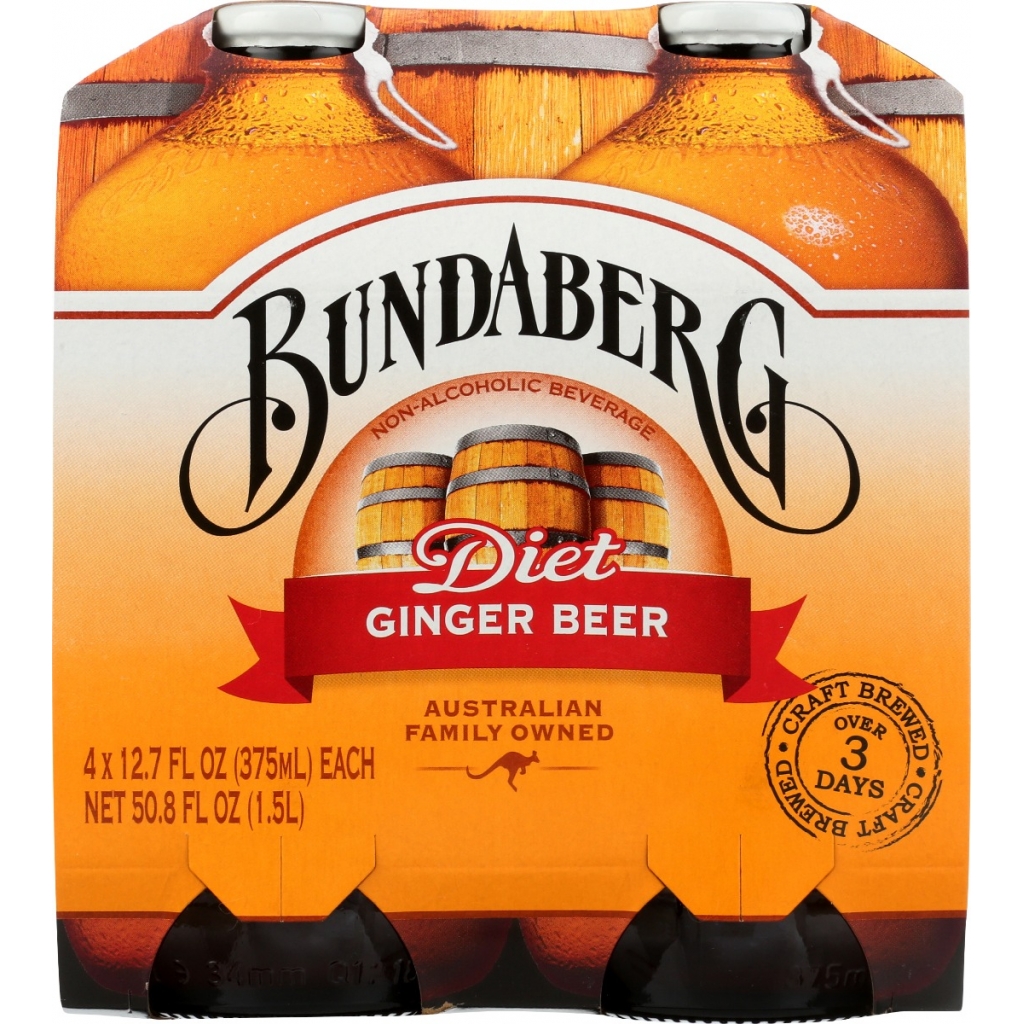 Bundaberg Diet Ginger Beer, 4 Pack, 1500 ml