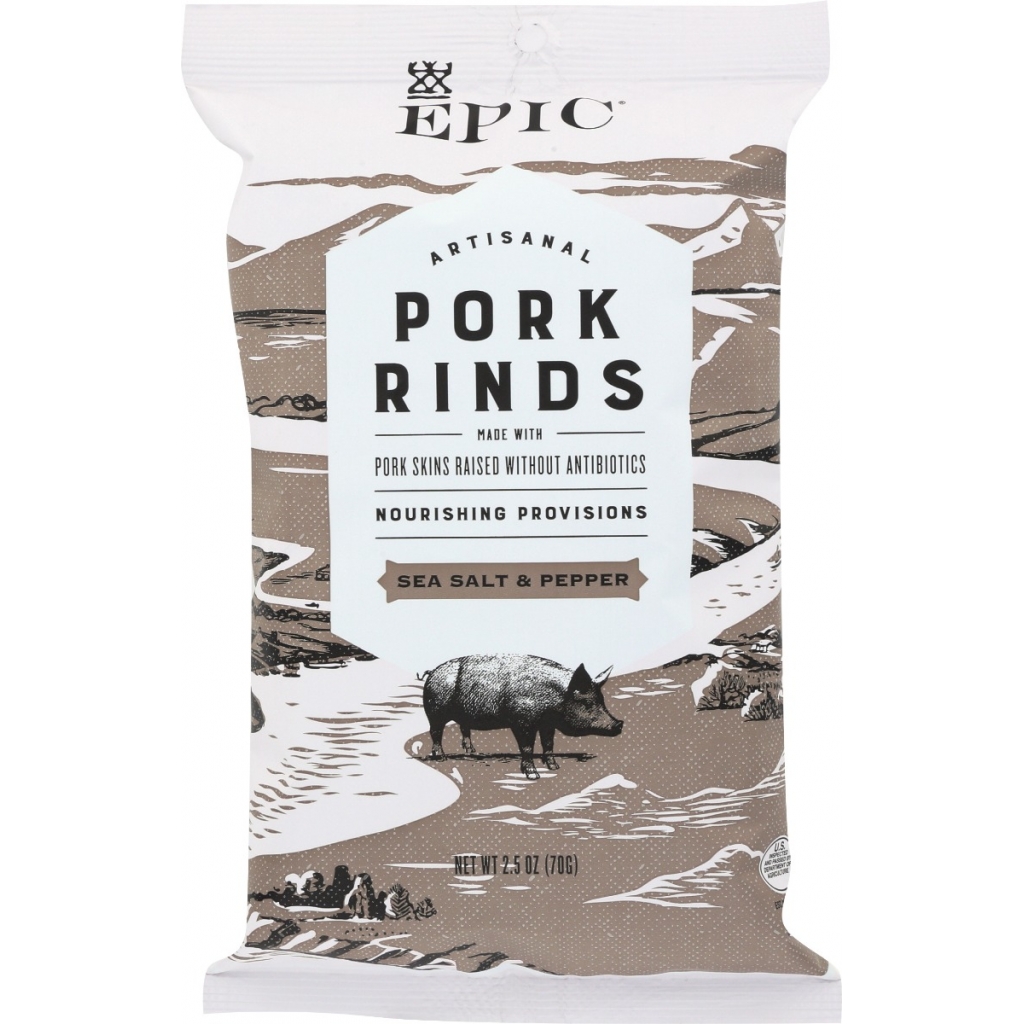 Sea Salt & Pepper Pork Rinds - 2.5 Oz