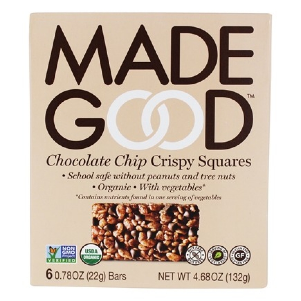 Organic Crispy Squares with Chocolate Chips - Vegan, 4.68 oz