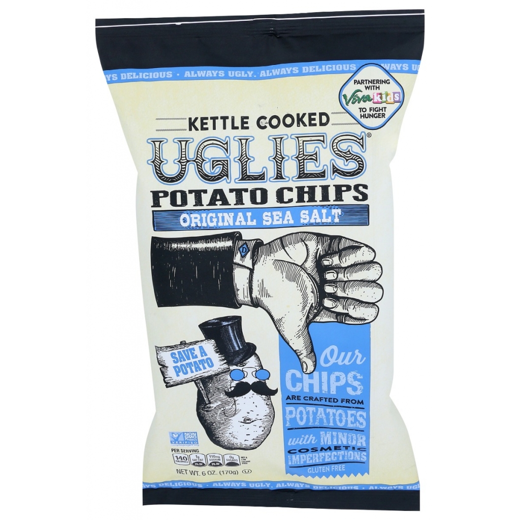 Uglies Sea Salt Kettle Chips, 6 oz