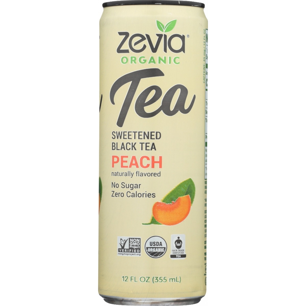 Zevia Organic Black Tea Peach - 12 fl oz