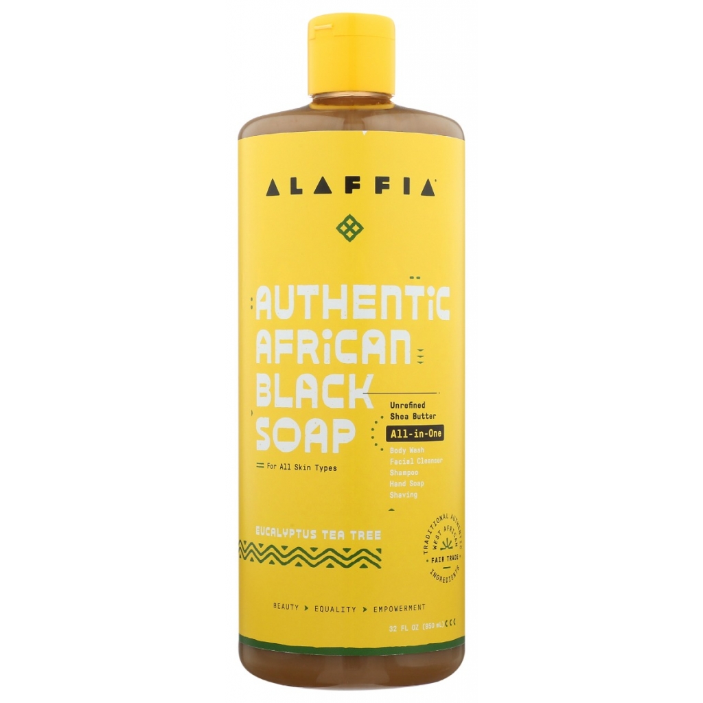 Authentic African Black Soap with Eucalyptus and Tea Tree Oils