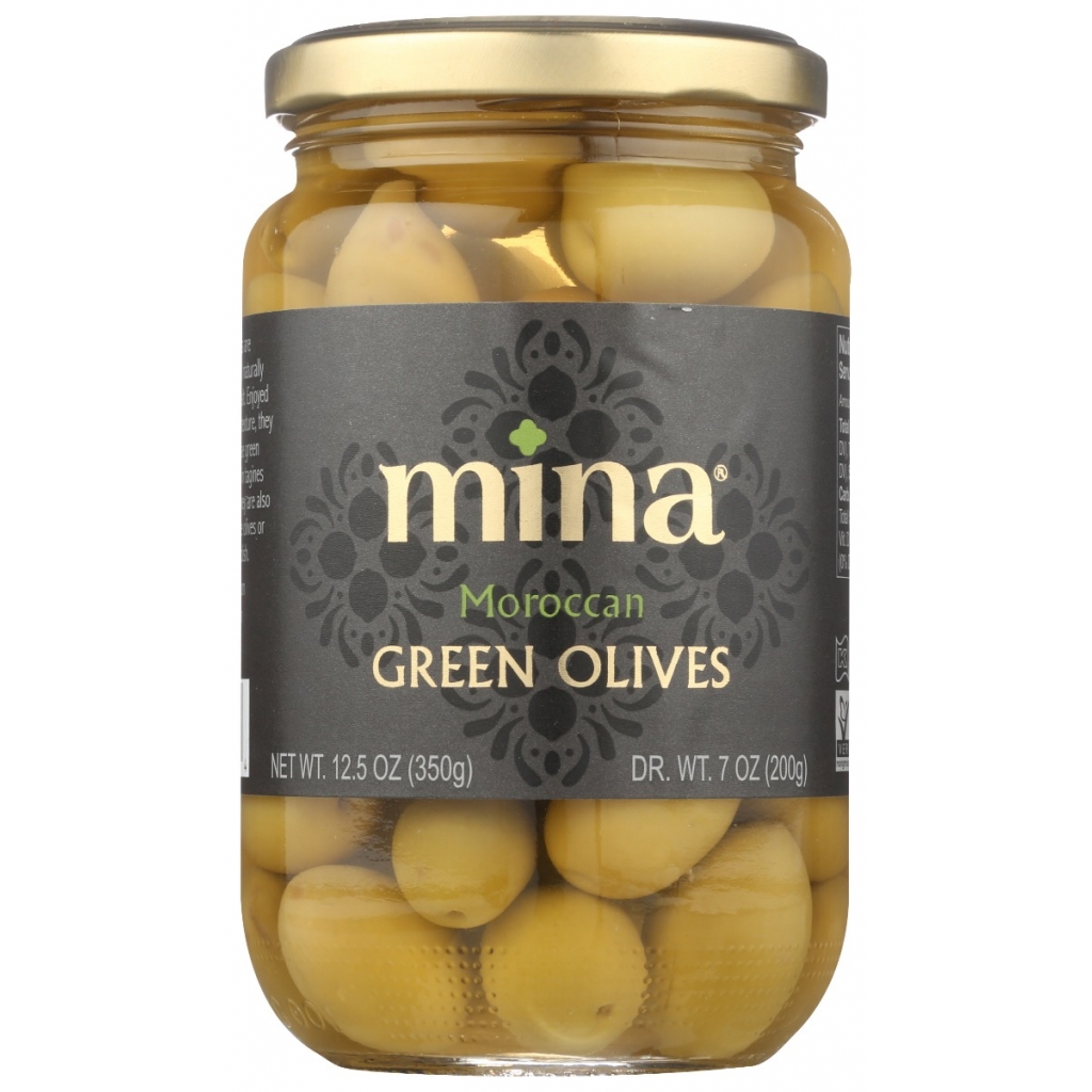 Authentic Moroccan Green Picholine Olives, 12.5 oz