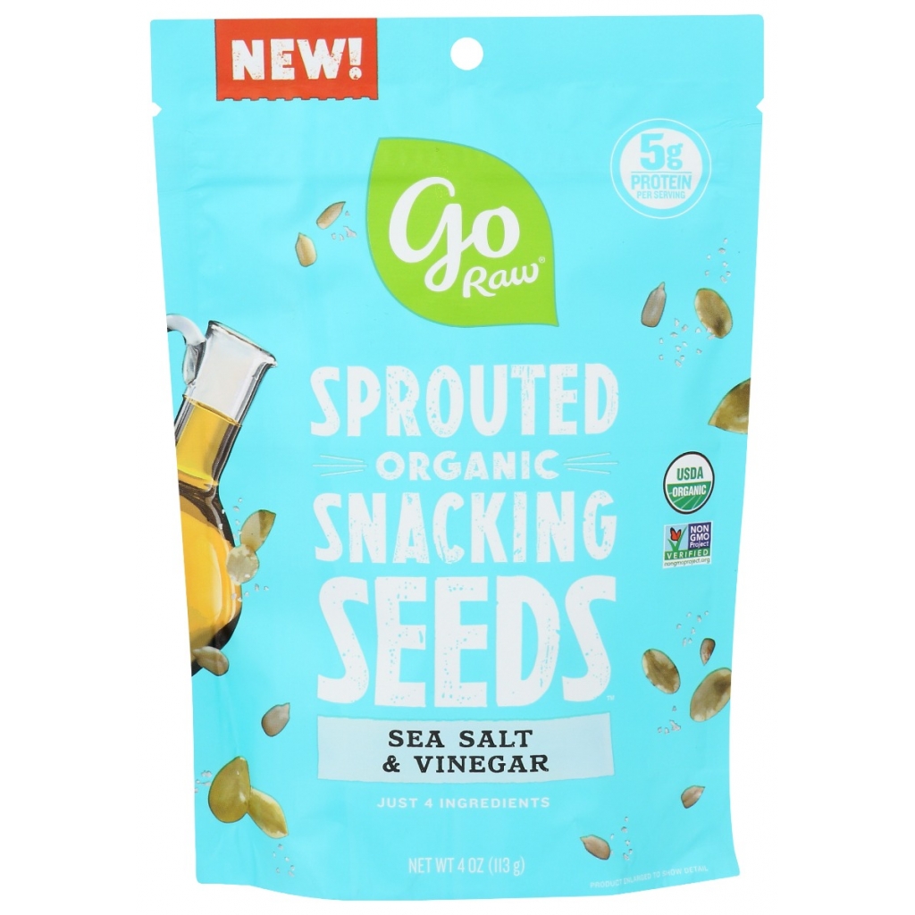 Go Raw Sprouted Sea Salt & Vinegar Snacking Seeds, 4 oz