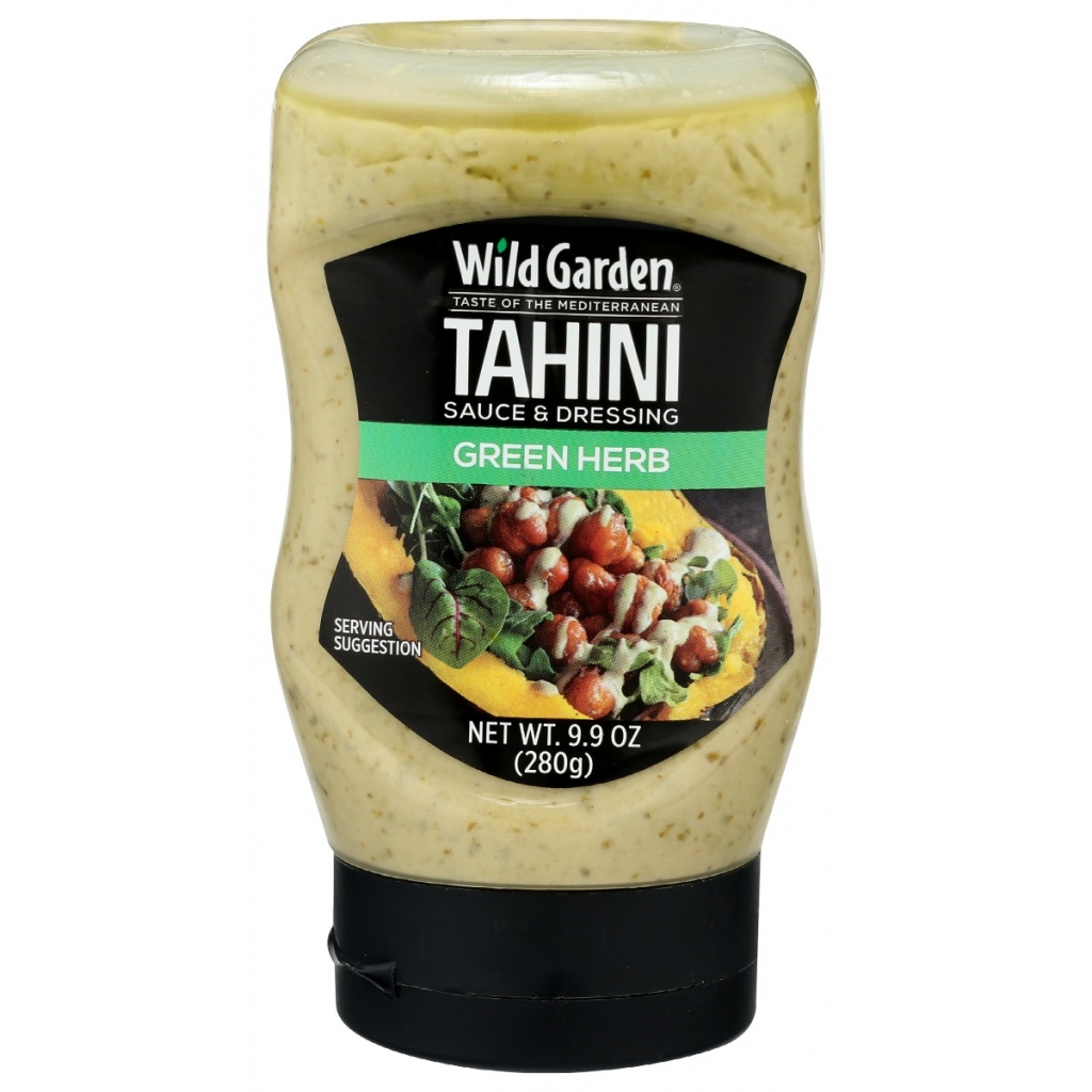 Green Herb Tahini Sauce & Dressing - Creamy with Cilantro and Jalapeño, 9.9 oz