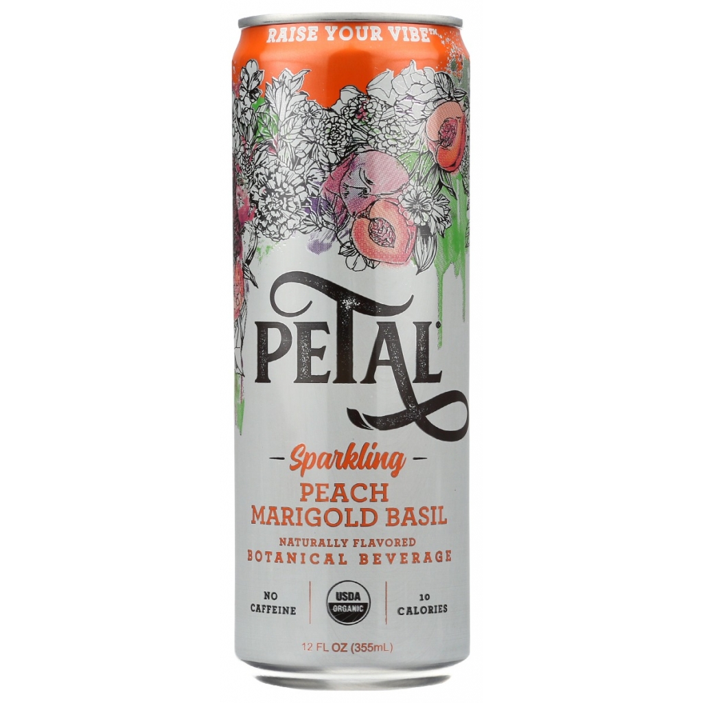 Sparkling Peach Marigold Basil Beverage - 12 fl oz