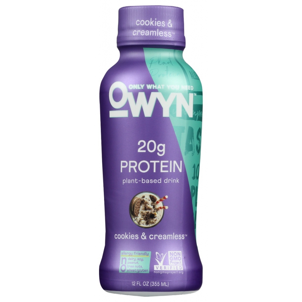 Plant-Based Vegan Protein Shake, Cookie Cream Flavor, 12 oz