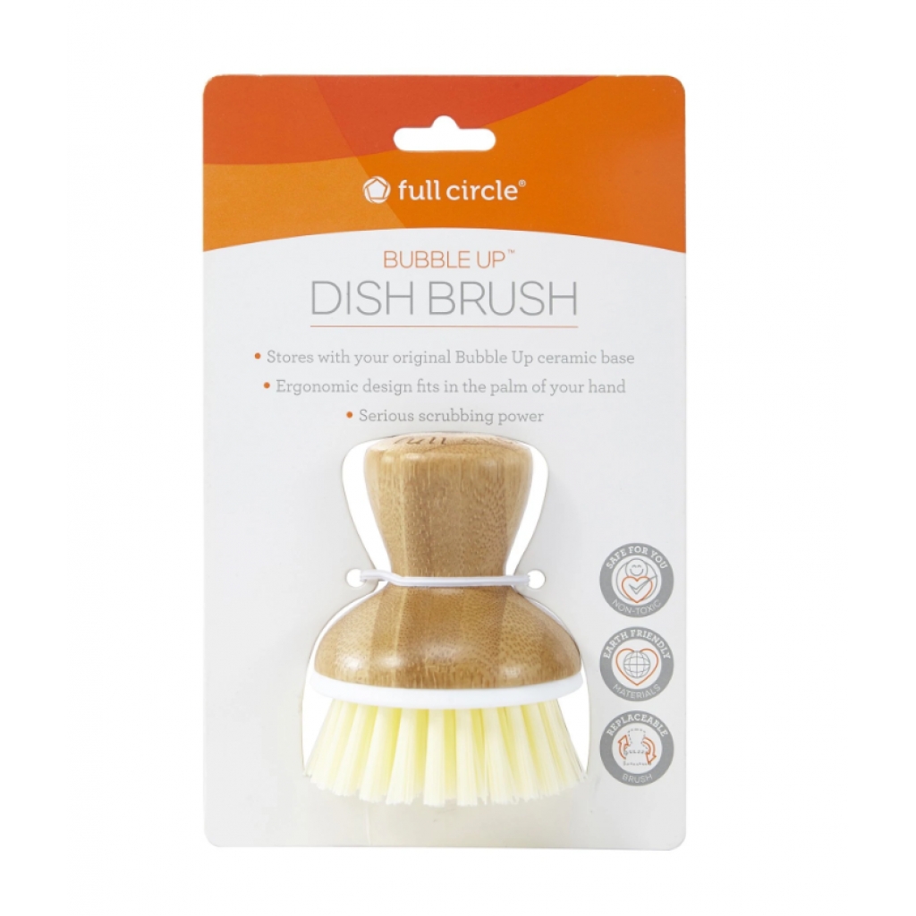 Ergonomic Bamboo Dish Brush - Bubble Up