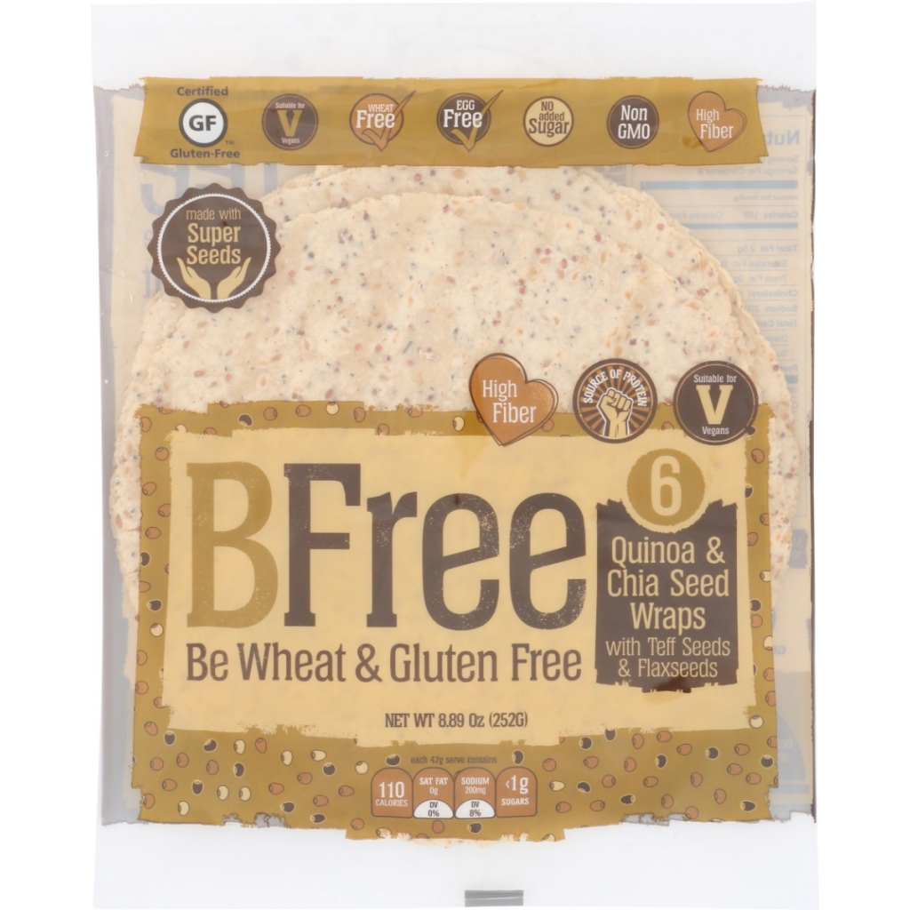 Gluten-Free Quinoa and Chia Wraps - 6 Pack, 9 inches