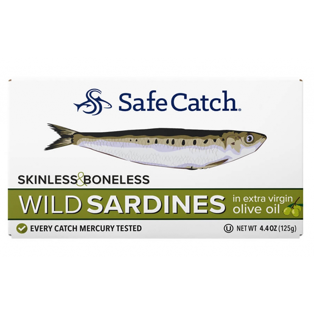 Skinless and Boneless Wild Sardines in Extra Virgin Olive Oil, 4.4 oz