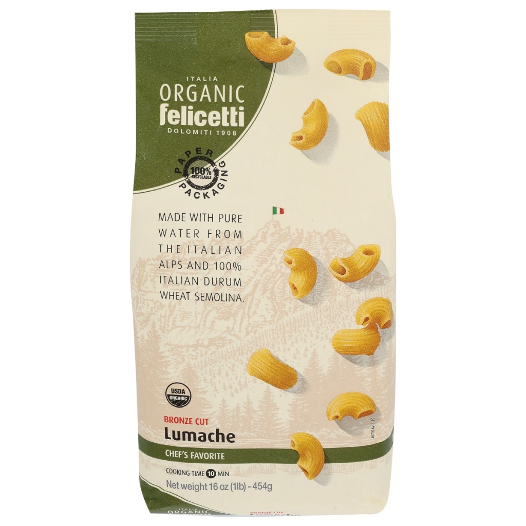 Organic Bronze Cut Lumache Pasta