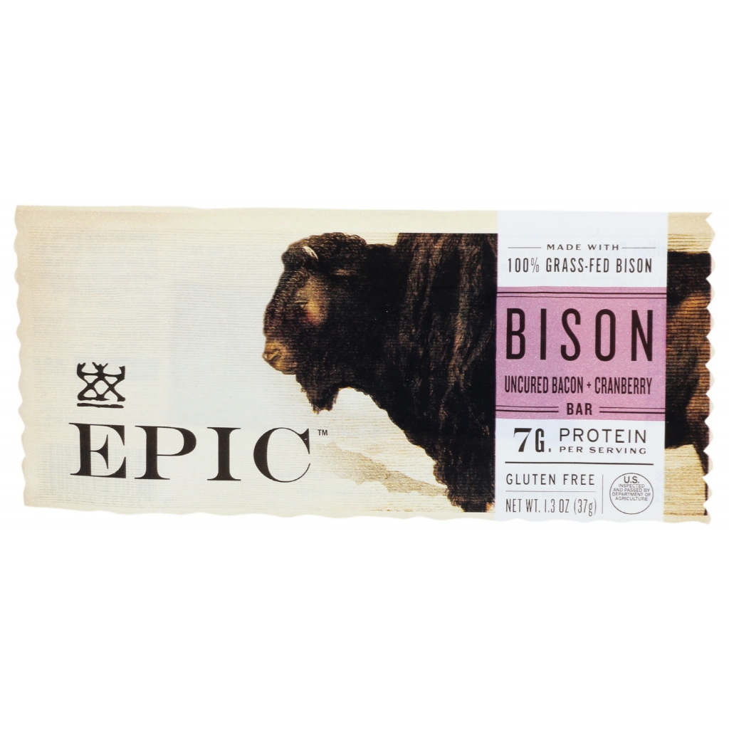 Grass-Fed Bison Bacon Cranberry Snack Bar - 1.3 oz