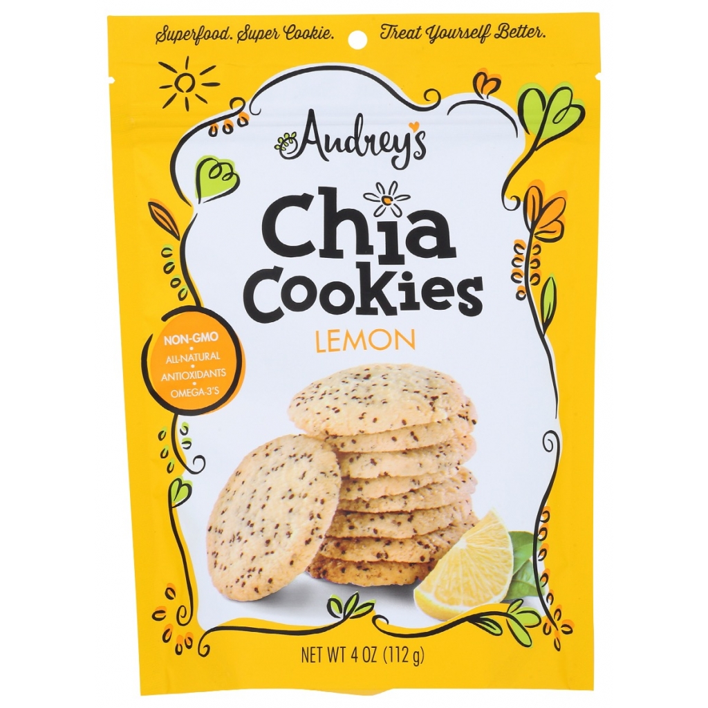 Audrey’s Chia Lemon Cookies, 4 oz - Crunchy Superfood Treat