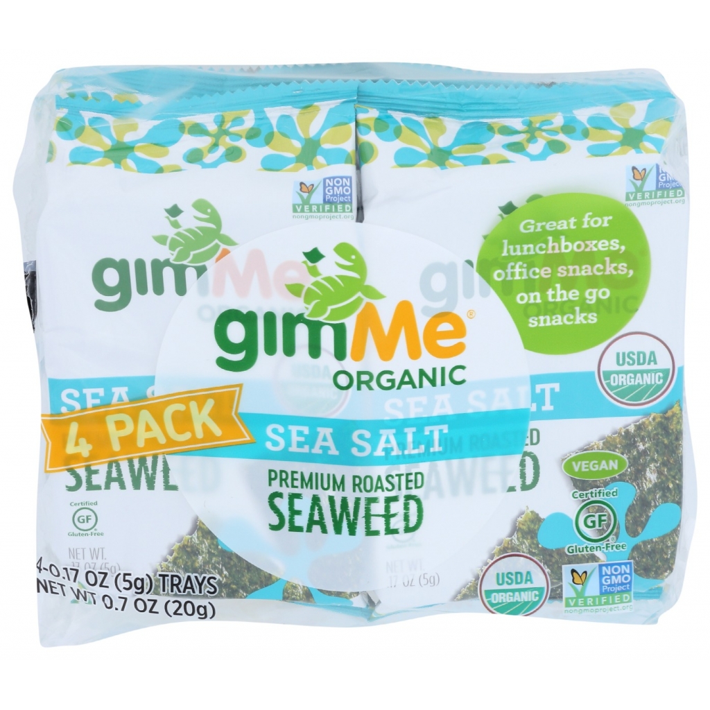 Premium Organic Seaweed Snacks - Sea Salt 4 Pack - 0.7 oz