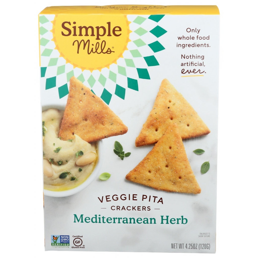 Mediterranean Herb Veggie Pita Crackers, Flavorful Snack