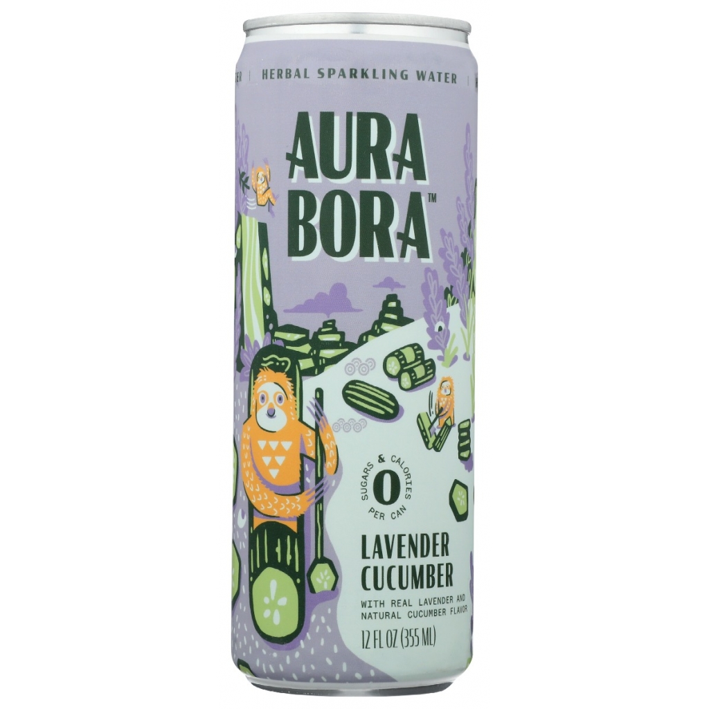 Aura Bora Lavender Cucumber Sparkling Water, 12 fl oz