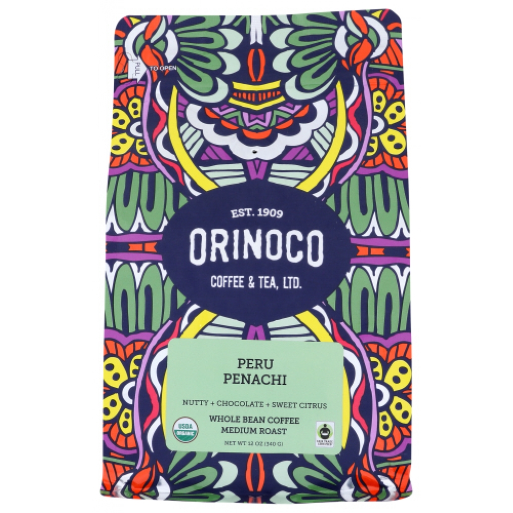 Organic Peru Penachi Whole Bean Coffee - Artisanal Flavor, 12 oz