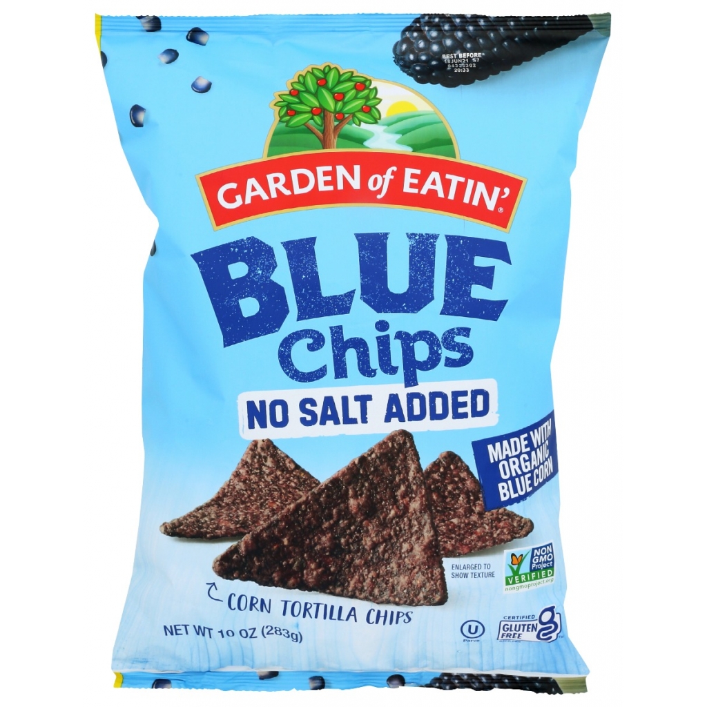 No Salt Added Blue Chips, 10 oz