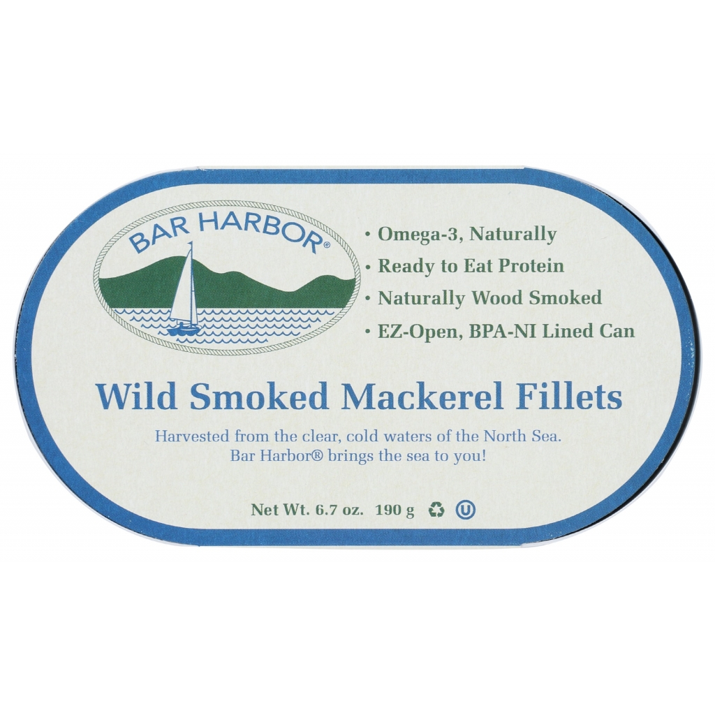 Wild Smoked Mackerel Fillets, 6.7 oz