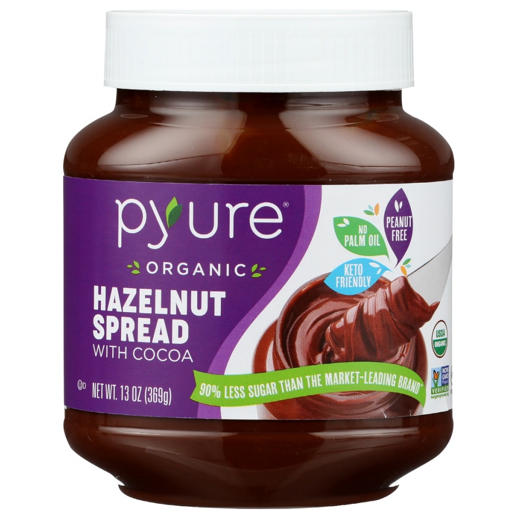 Pyure Organic Hazelnut Spread with Cocoa - Low Sugar Treat