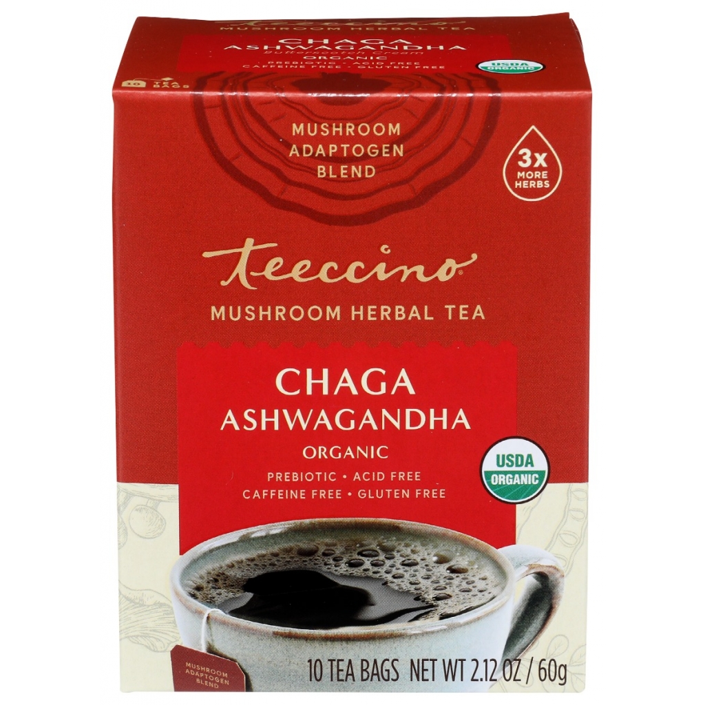 Chaga Ashwagandha Mushroom Tea - 10 ct