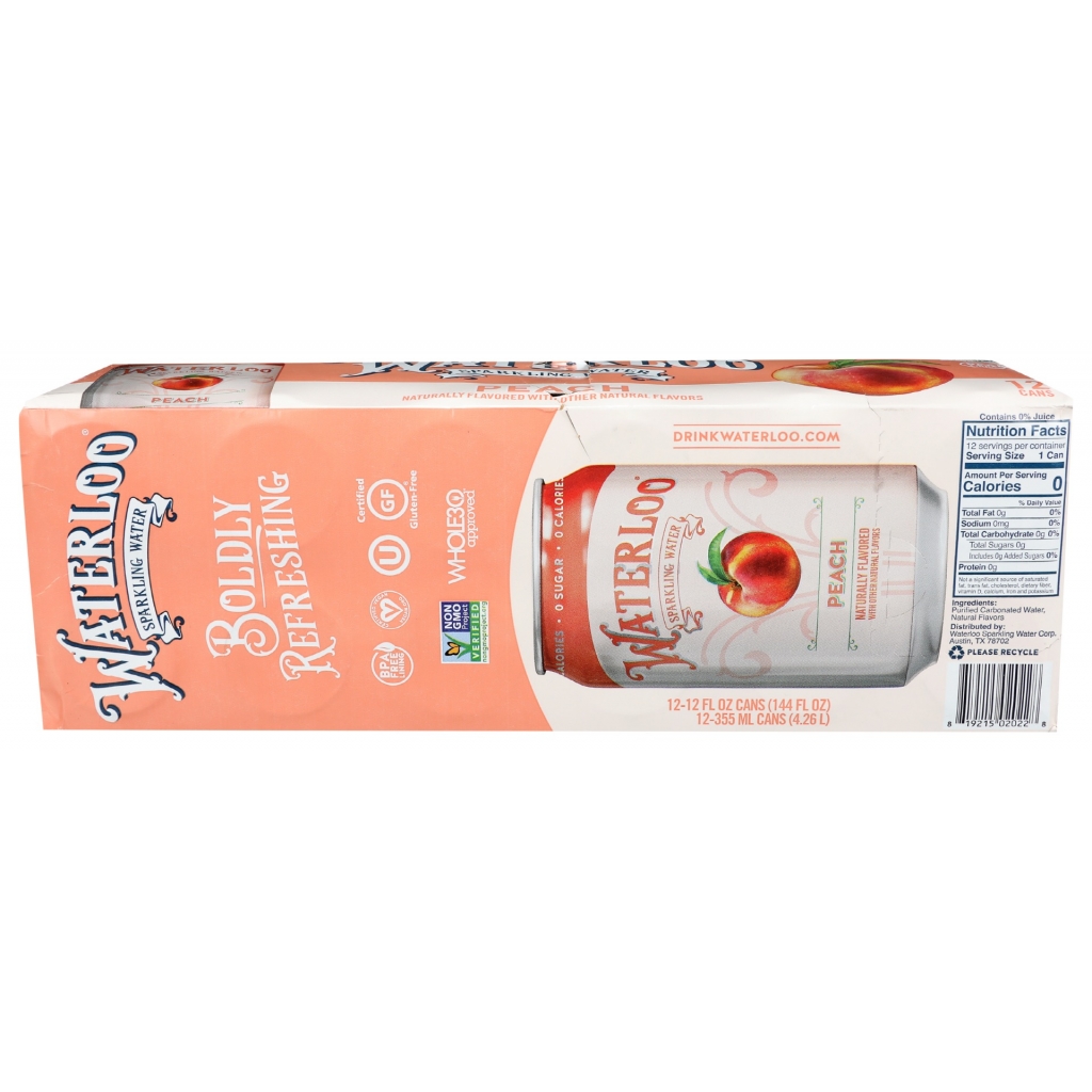 Peach-Flavored Sparkling Water, 12 Pack, 144 fl oz