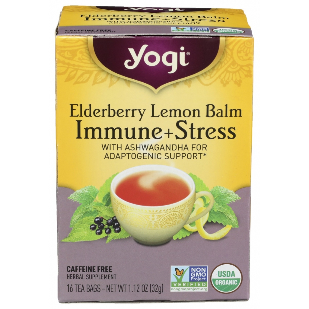 Elderberry Lemon Balm Immune Plus Stress Tea, 16 Bags