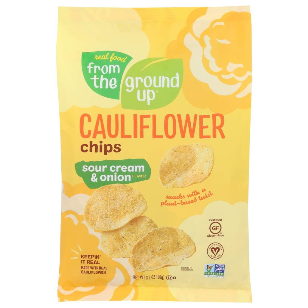 Cauliflower Chips - Sour Cream and Onion Flavor - 3.5 oz