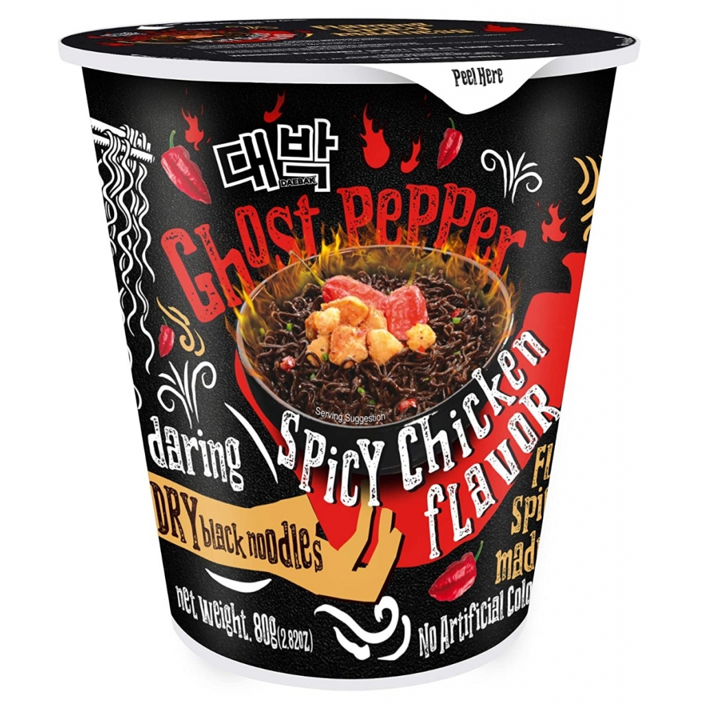 DAEBAK Ghost Pepper Noodles, Spicy Chicken Flavor, 2.82 oz