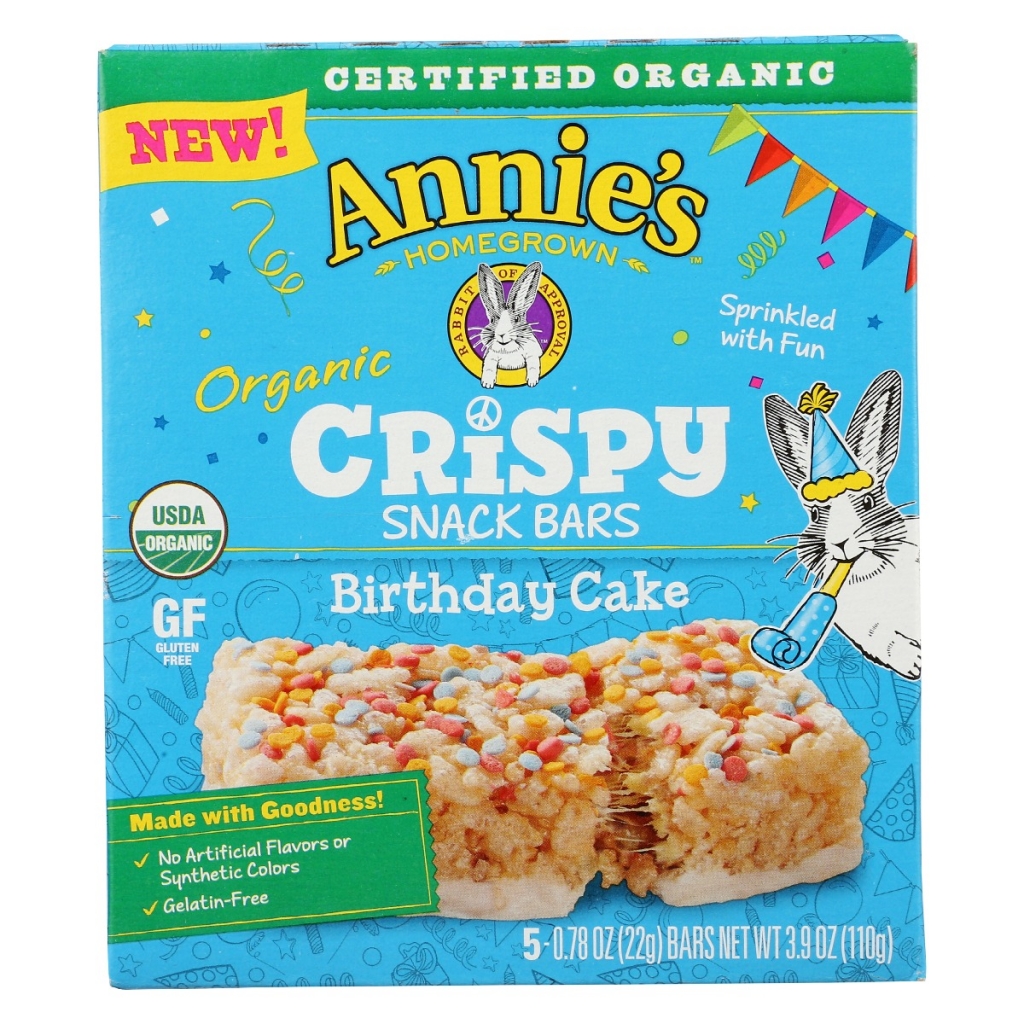 Organic Crispy Birthday Cake Snack Bars - 3.9 oz