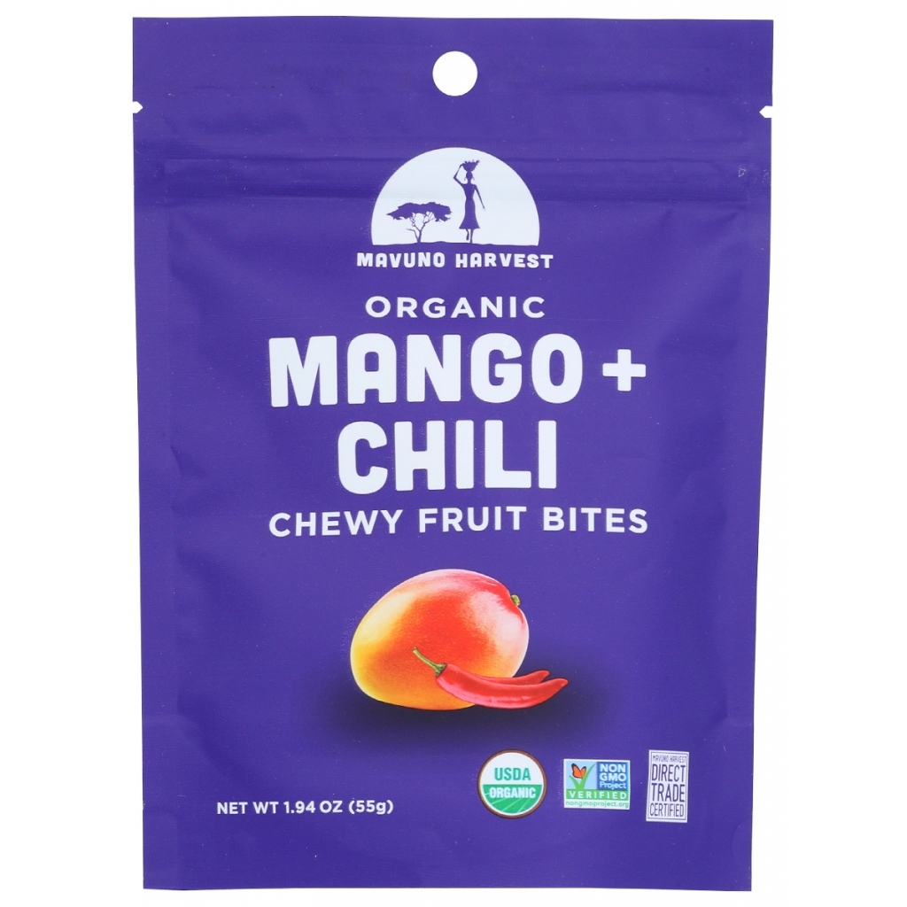 Mango Chili Fruit Bites - Chewy and Energizing Snack, 1.94 oz