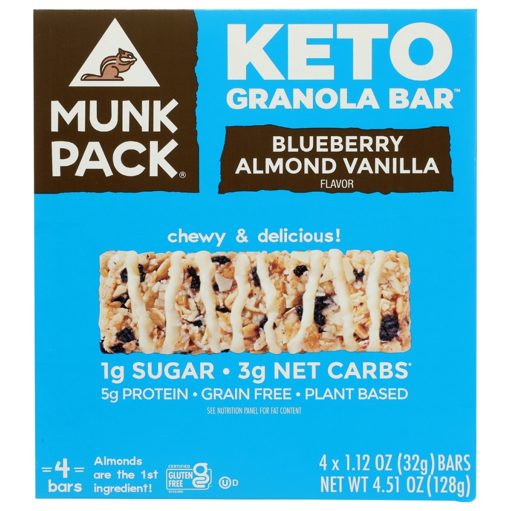 Blueberry Almond Vanilla Keto Granola Bars - 4 Pack, 4.51 oz