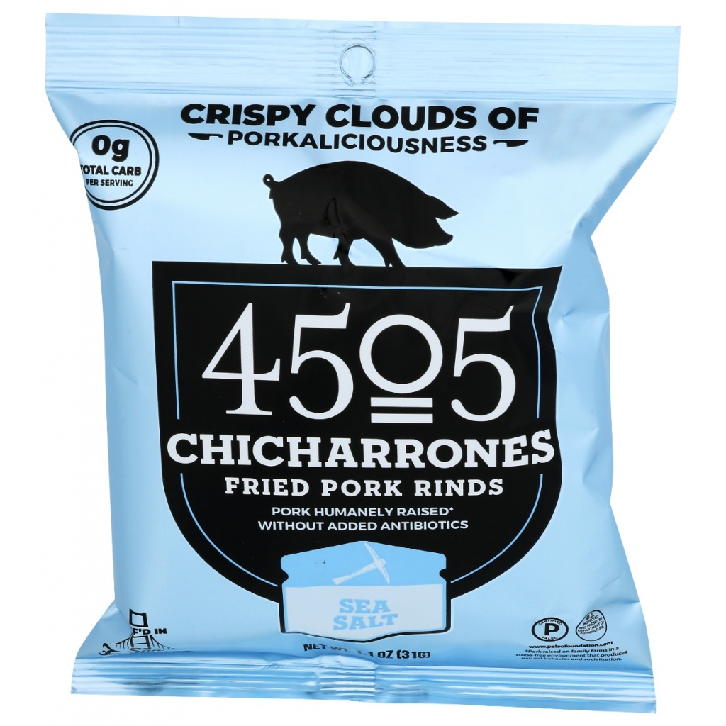 Crispy Chicharrones Fried Pork Rinds with Sea Salt - 1.1 oz