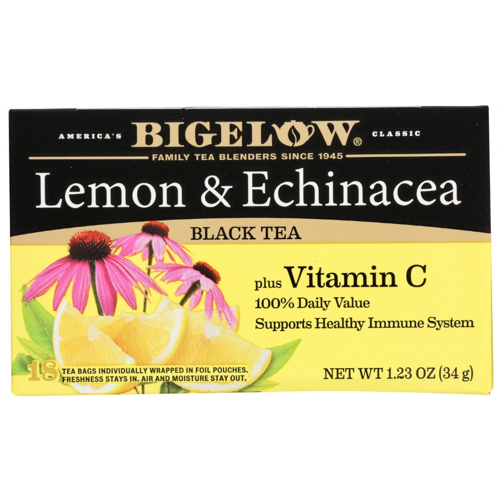 Lemon Echinacea Black Tea with Vitamin C, 18 Teabags