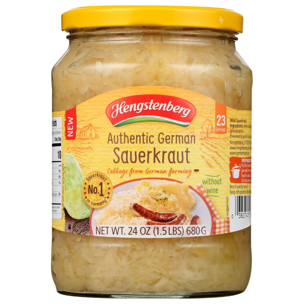 Genuine German Sauerkraut in Glass Jar - 24 oz