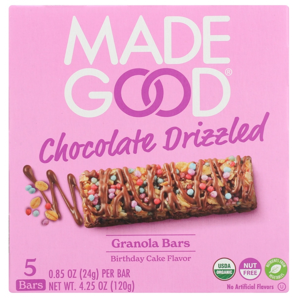 Birthday Cake Chocolate Drizzled Granola Bars - 4.2 oz