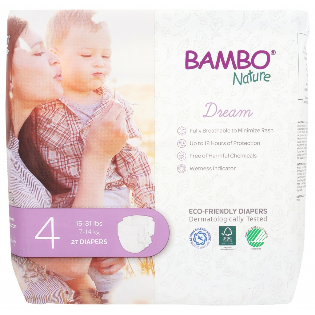 Bambo Nature Baby Diapers - Size 4 (27 pk)