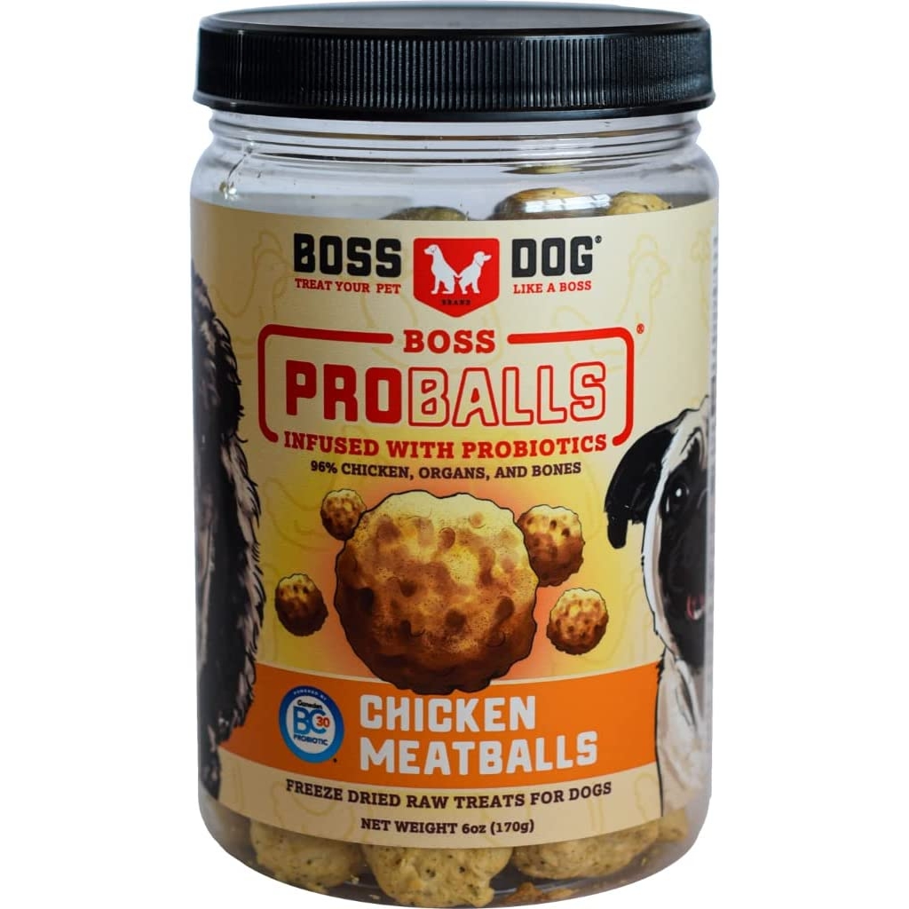 BOSS Dog Bites - Chicken Meatball Freeze Dried Raw Treat, 6 oz