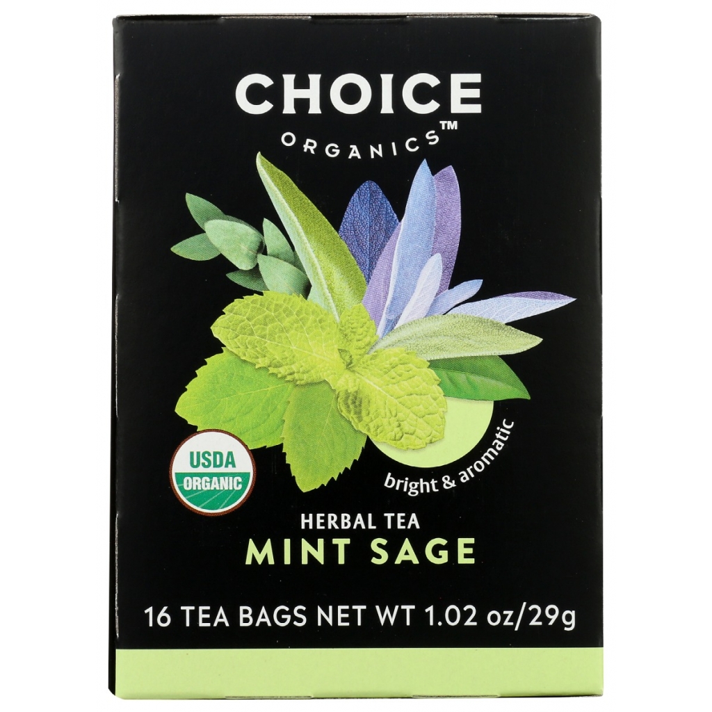 Choice Organic Mint Sage Tea, 16 Bags