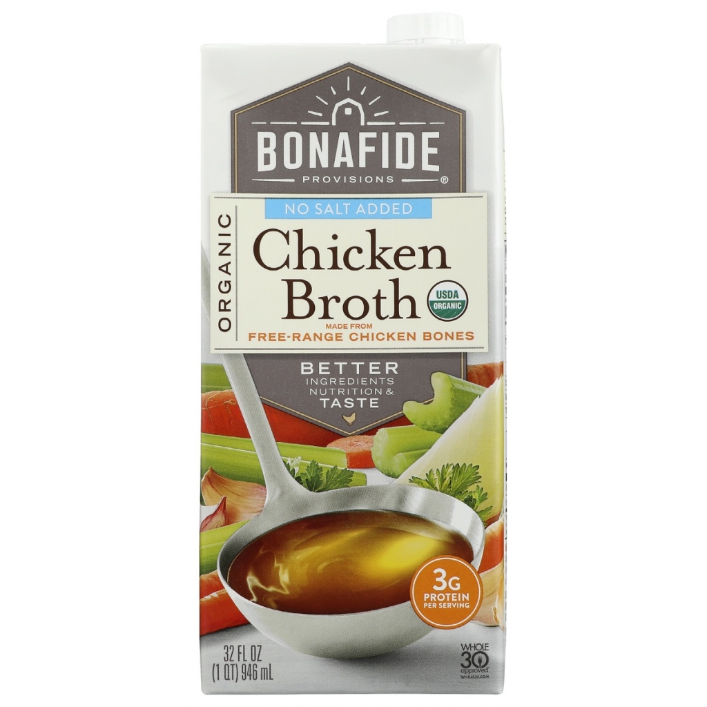 Organic No-Salt Chicken Broth - 32 Fl Oz