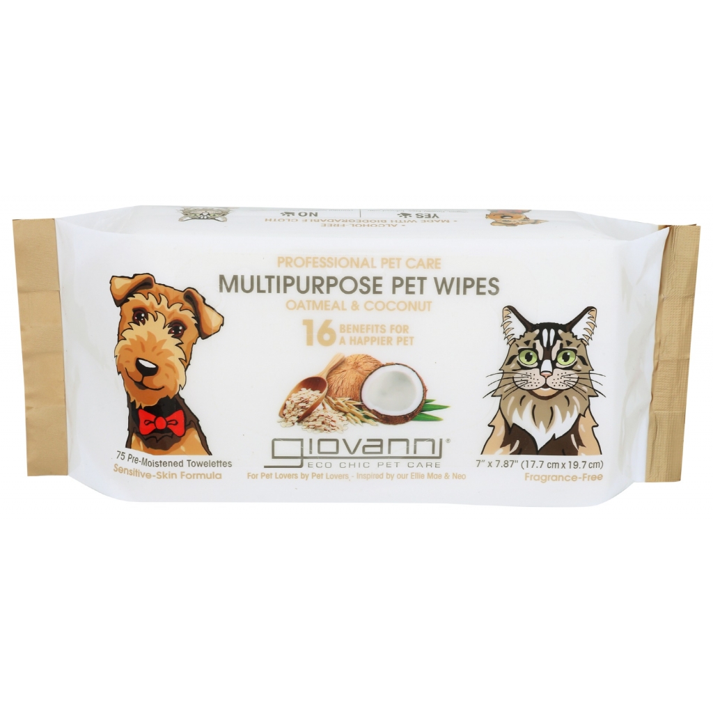 Oatmeal Coconut Pet Wipes - 75 pc