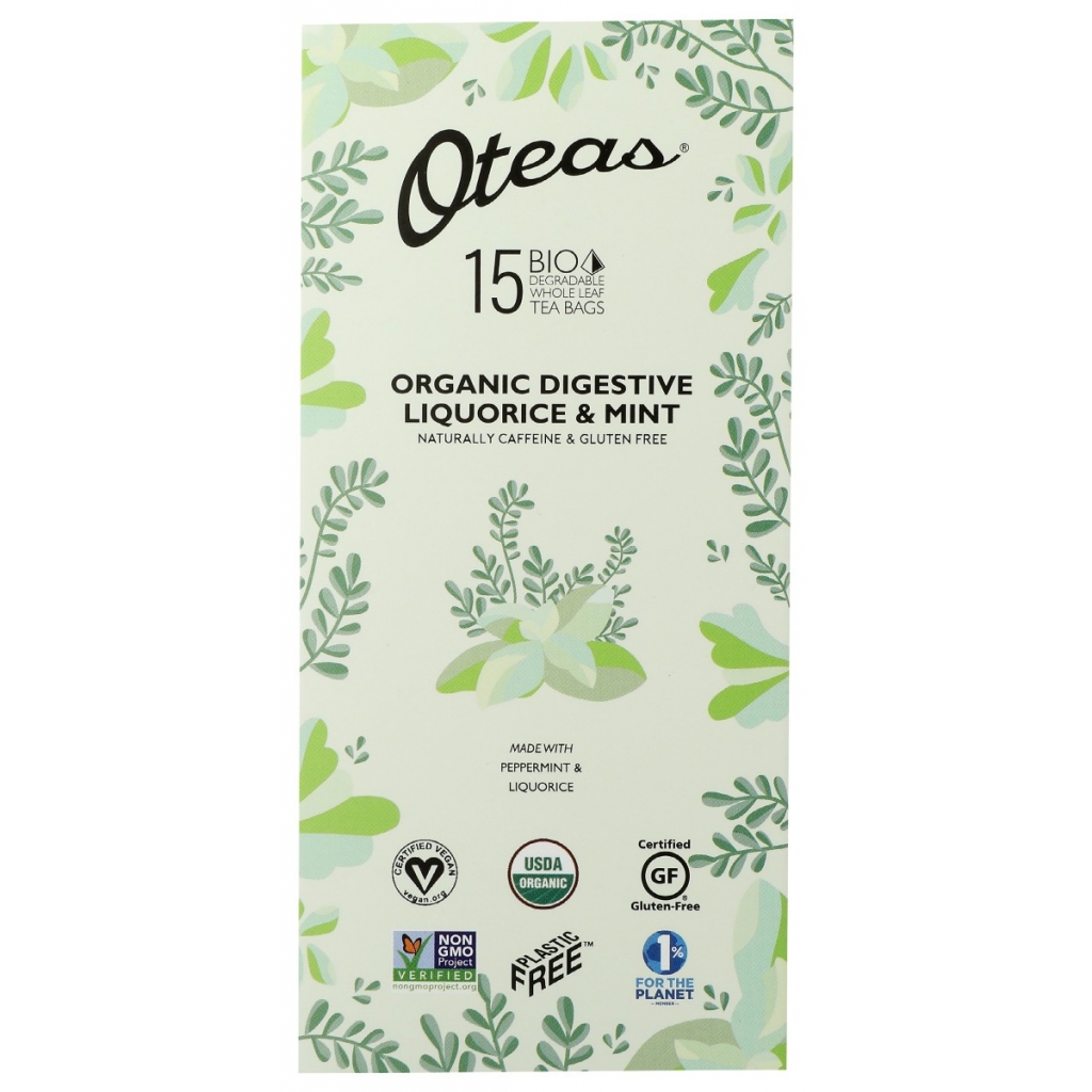 Organic Digestive Mint & Liquorice Tea, 6 bx