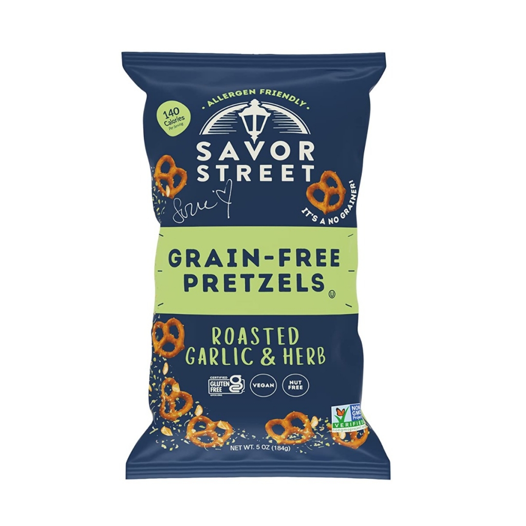 Gourmet Grain Free Pretzels, Roasted Garlic Herb, 5 oz