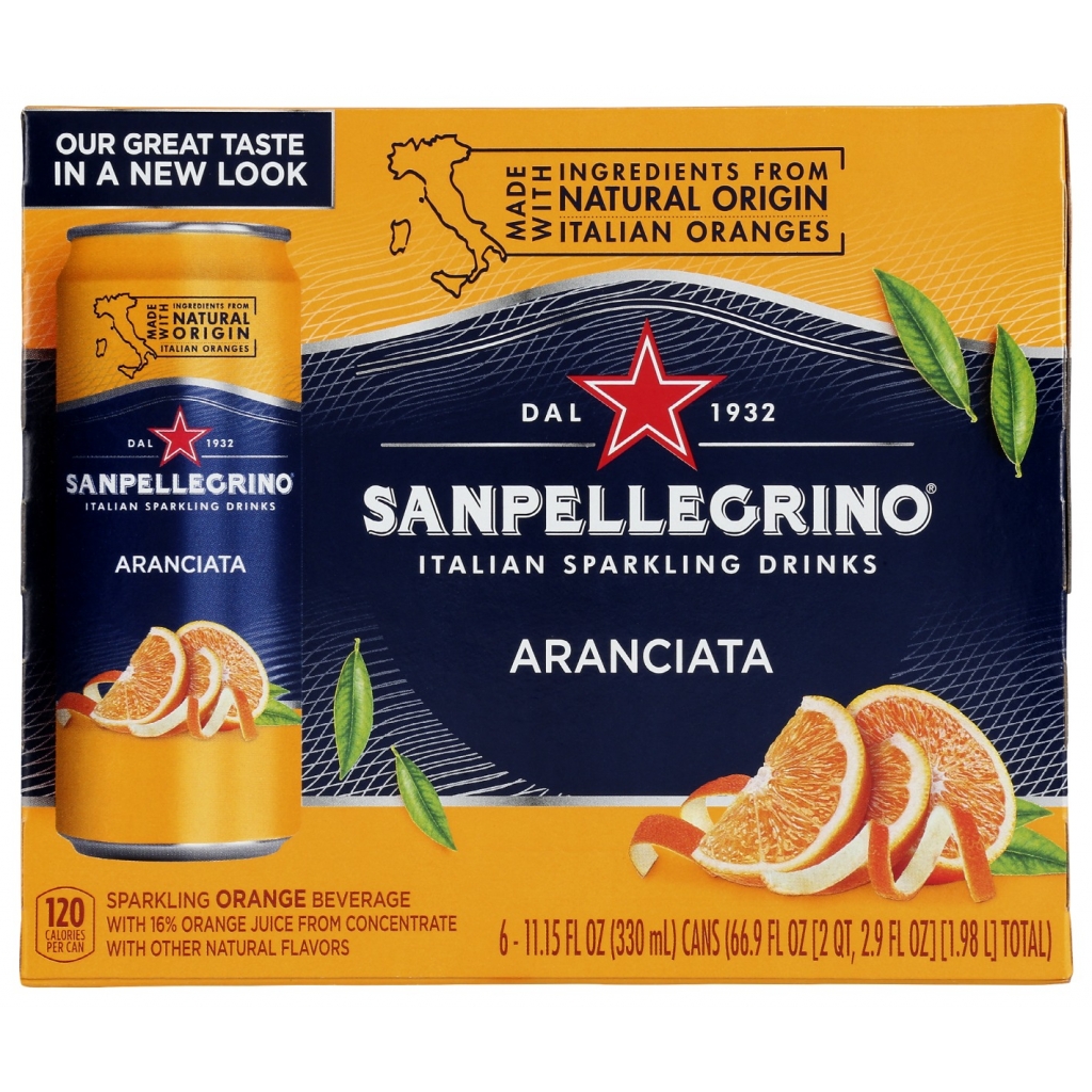 Sanpellegrino Aranciata Sparkling Drink - 6 Pack, 66.9 FO